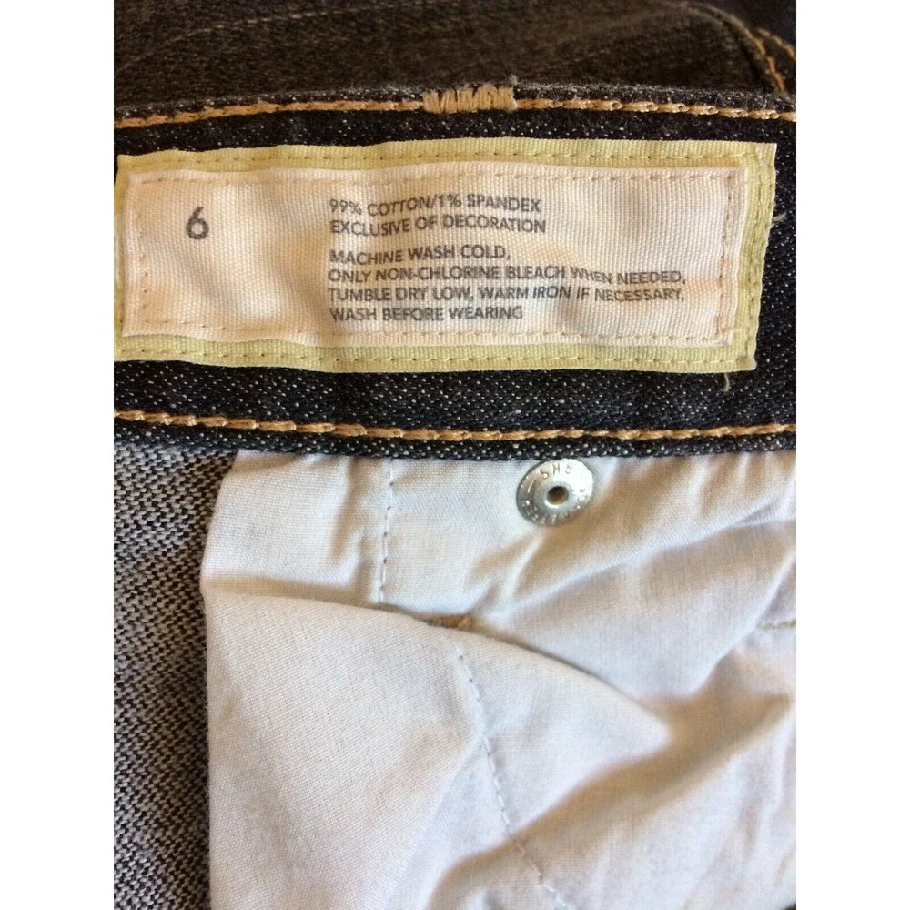 Loft Size 6 Jeans Boot Slim Gray Cotton Spandex Gray Zipper Inseam 31 Mid Womens